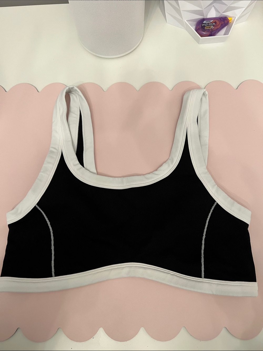 VS Pink Black & White Women's Sport Bralette size xxl